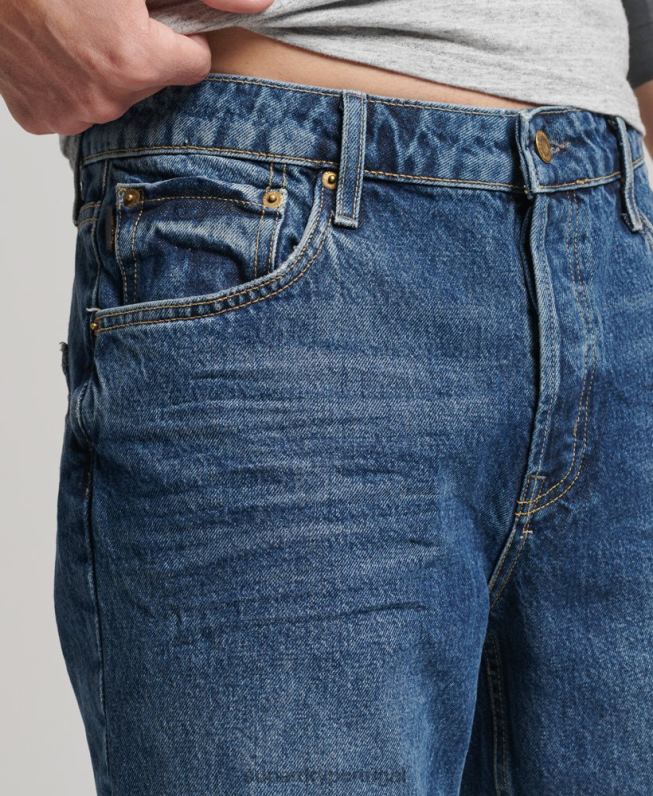 short reto vintage de algodão orgânico homens azul escuro roupas Superdry 2208H273
