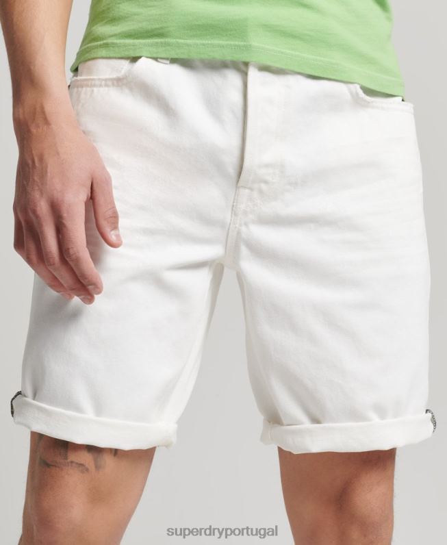 short reto vintage de algodão orgânico homens branco roupas Superdry 2208H300