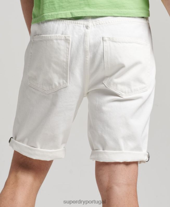 short reto vintage de algodão orgânico homens branco roupas Superdry 2208H300