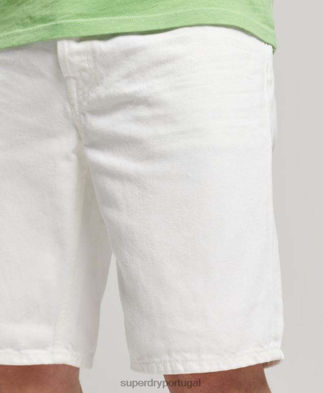 short reto vintage de algodão orgânico homens branco roupas Superdry 2208H300