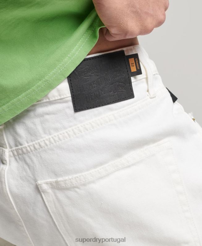 short reto vintage de algodão orgânico homens branco roupas Superdry 2208H300