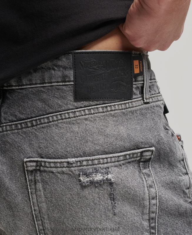 short reto vintage de algodão orgânico homens cinza roupas Superdry 2208H278