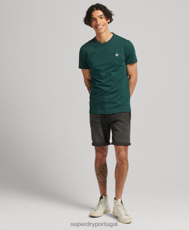 short reto vintage de algodão orgânico homens preto roupas Superdry 2208H280