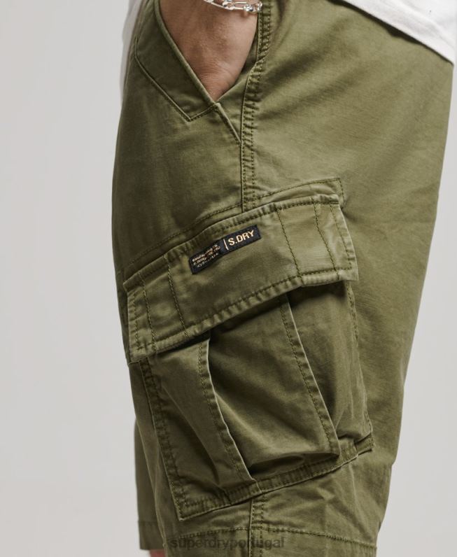 shorts cargo de núcleo de algodão orgânico homens caqui roupas Superdry 2208H246