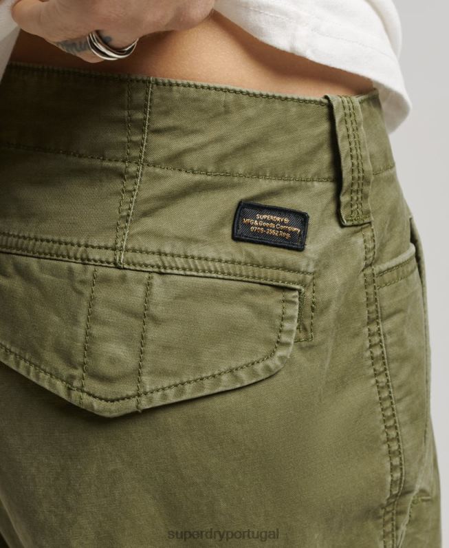 shorts cargo de núcleo de algodão orgânico homens caqui roupas Superdry 2208H246