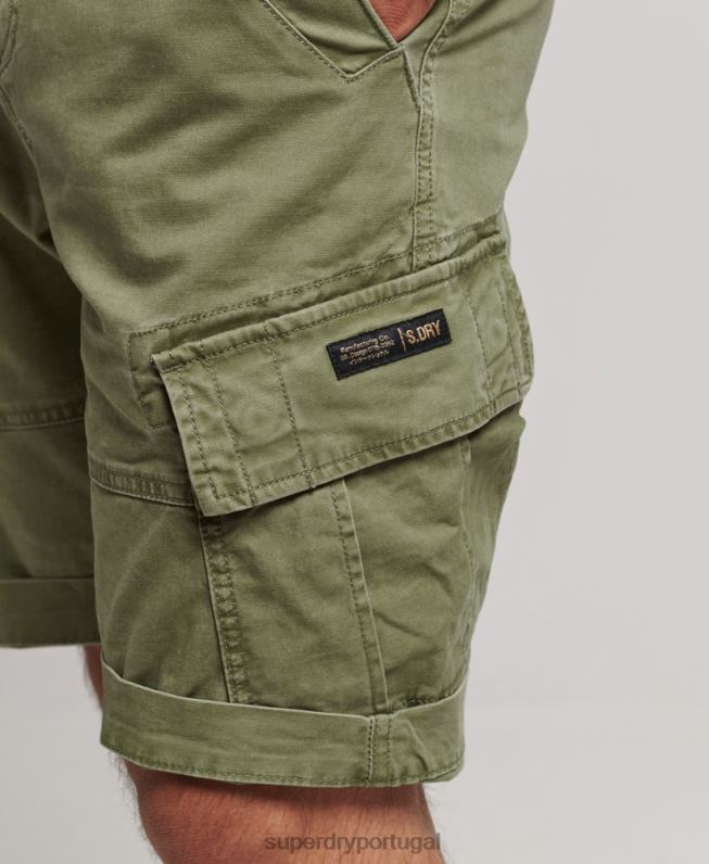 shorts cargo de núcleo de algodão orgânico homens caqui roupas Superdry 2208H267