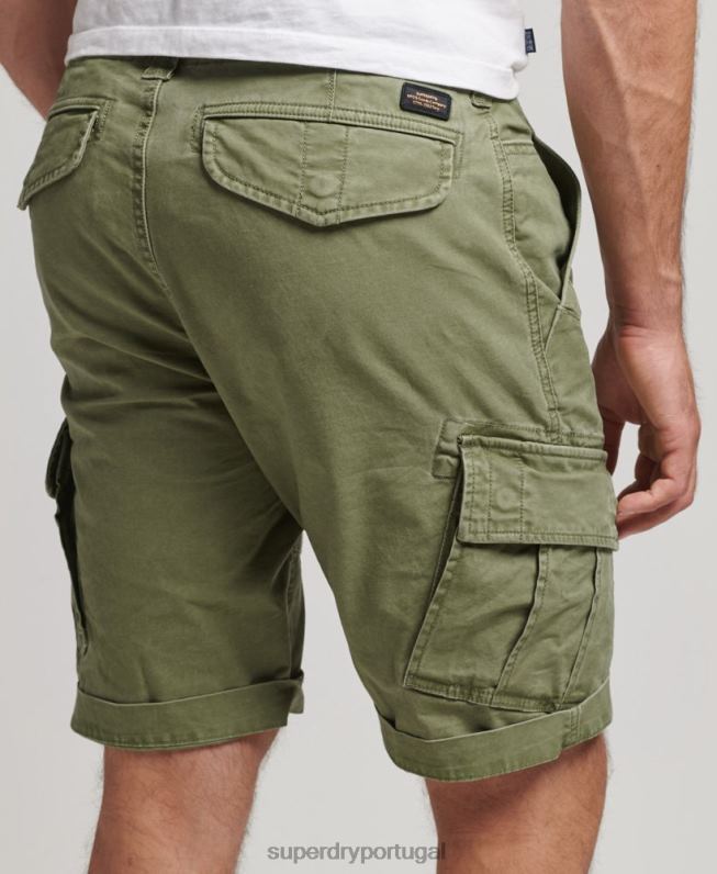 shorts cargo de núcleo de algodão orgânico homens caqui roupas Superdry 2208H267
