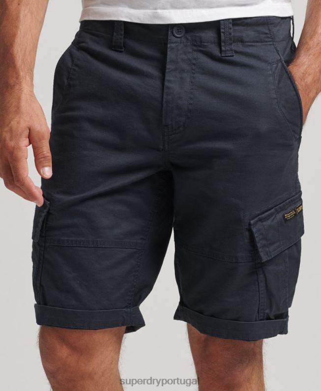 shorts cargo de núcleo de algodão orgânico homens marinha roupas Superdry 2208H244