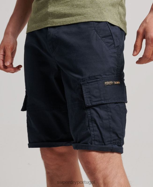 shorts cargo de núcleo de algodão orgânico homens marinha roupas Superdry 2208H75