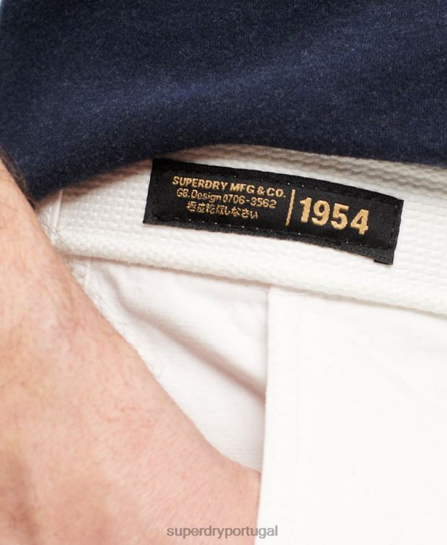 shorts cargo pesados ​​de algodão orgânico homens branco roupas Superdry 2208H272