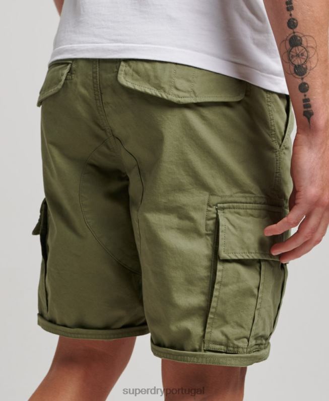 shorts cargo pesados ​​de algodão orgânico homens caqui roupas Superdry 2208H263