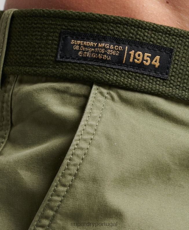 shorts cargo pesados ​​de algodão orgânico homens caqui roupas Superdry 2208H263
