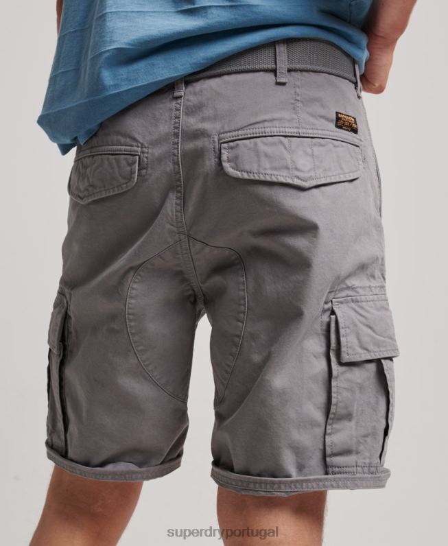shorts cargo pesados ​​de algodão orgânico homens cinza roupas Superdry 2208H256