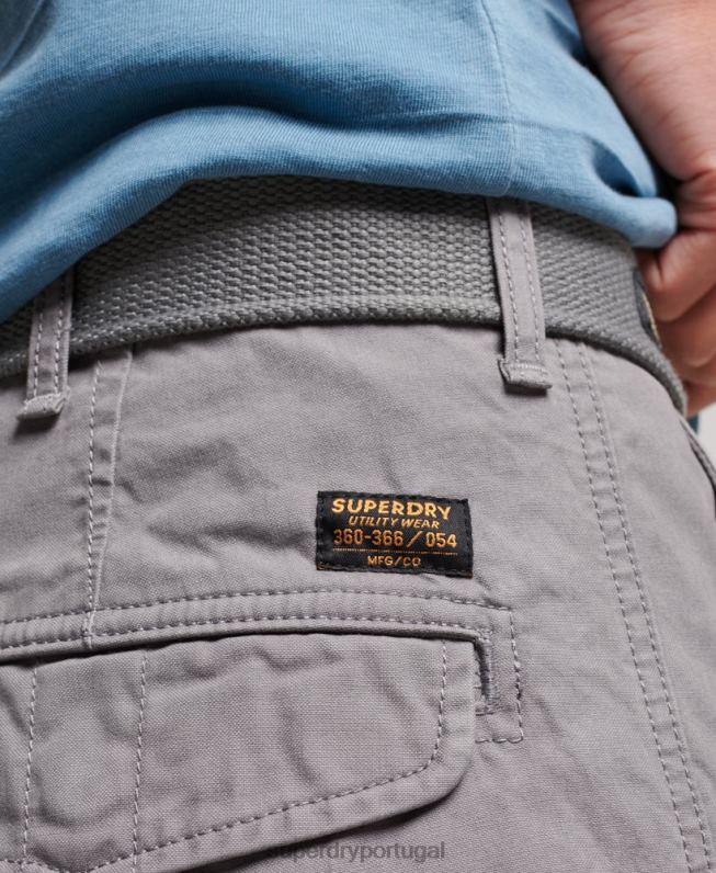 shorts cargo pesados ​​de algodão orgânico homens cinza roupas Superdry 2208H256