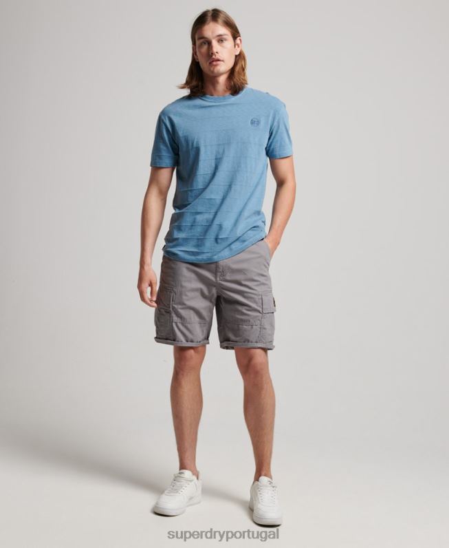 shorts cargo pesados ​​de algodão orgânico homens cinza roupas Superdry 2208H256