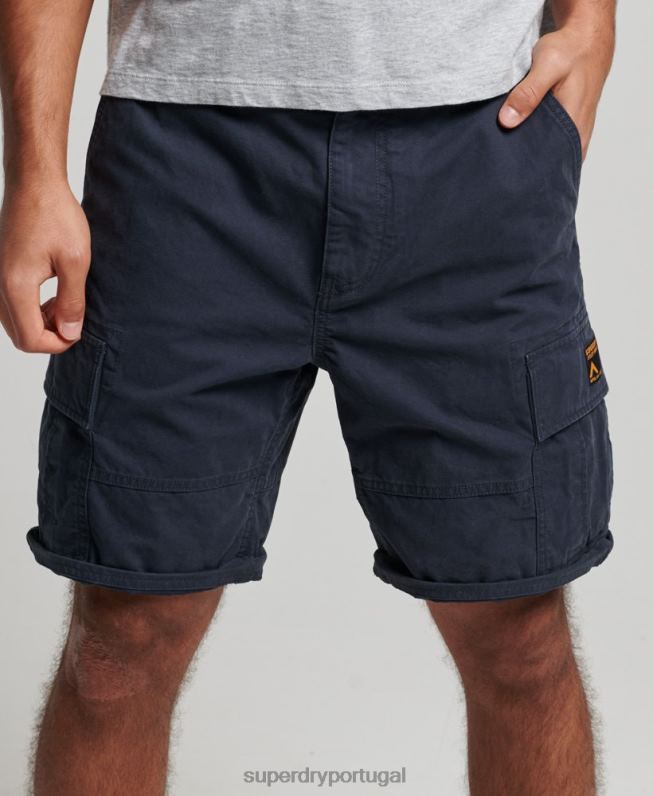 shorts cargo pesados ​​de algodão orgânico homens marinha roupas Superdry 2208H262