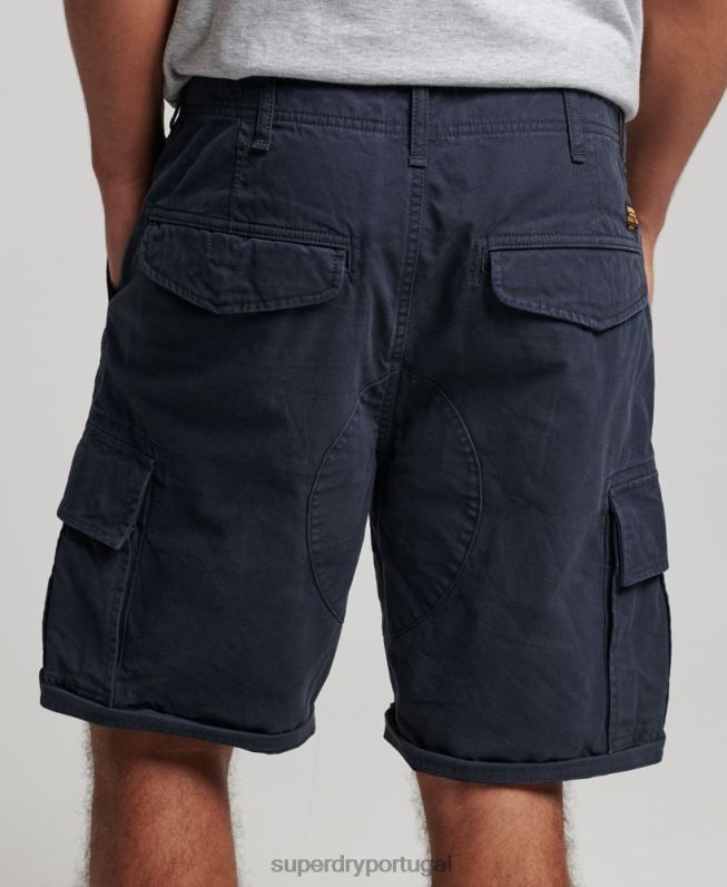 shorts cargo pesados ​​de algodão orgânico homens marinha roupas Superdry 2208H262