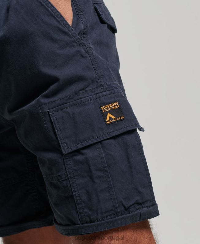 shorts cargo pesados ​​de algodão orgânico homens marinha roupas Superdry 2208H262