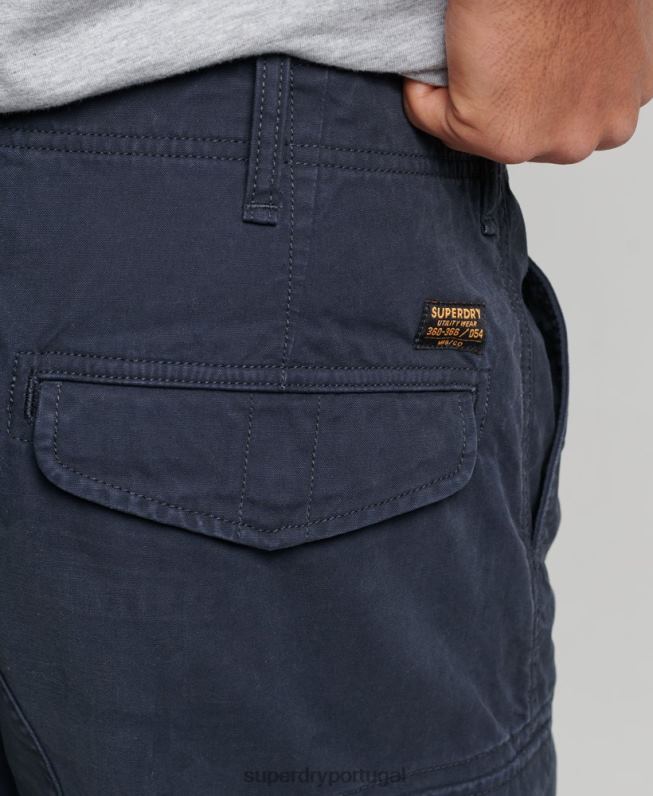 shorts cargo pesados ​​de algodão orgânico homens marinha roupas Superdry 2208H262