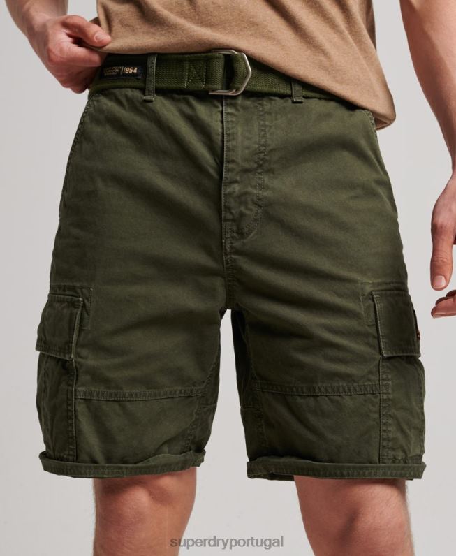 shorts cargo pesados ​​de algodão orgânico homens verde roupas Superdry 2208H258