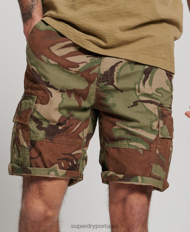 shorts cargo pesados ​​de algodão orgânico homens verde roupas Superdry 2208H271