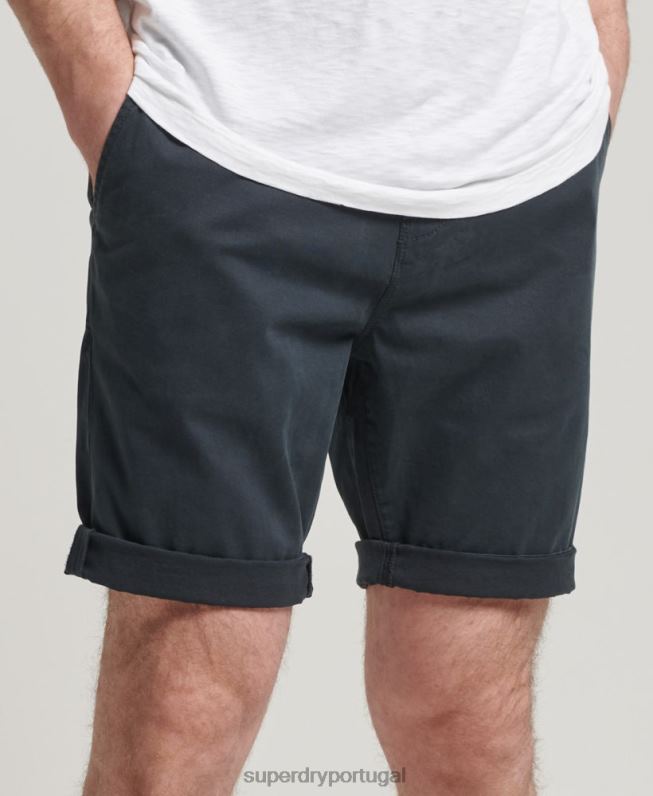 shorts chino core studios de algodão orgânico homens marinha roupas Superdry 2208H346