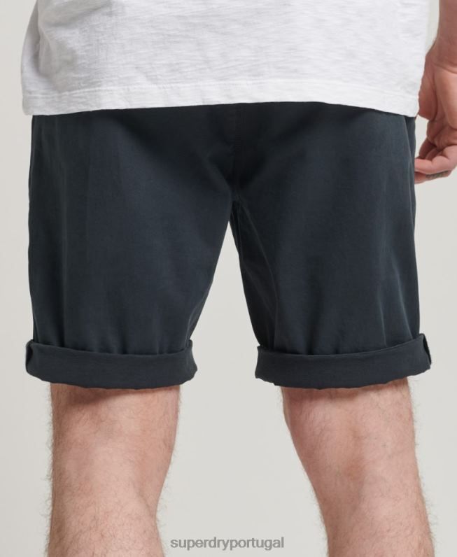 shorts chino core studios de algodão orgânico homens marinha roupas Superdry 2208H346