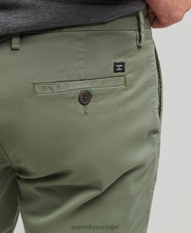 shorts chino core studios de algodão orgânico homens verde roupas Superdry 2208H282