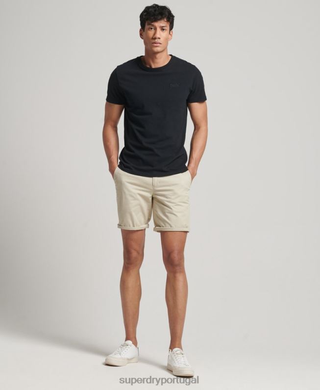 shorts chino elásticos finos homens bege roupas Superdry 2208H254