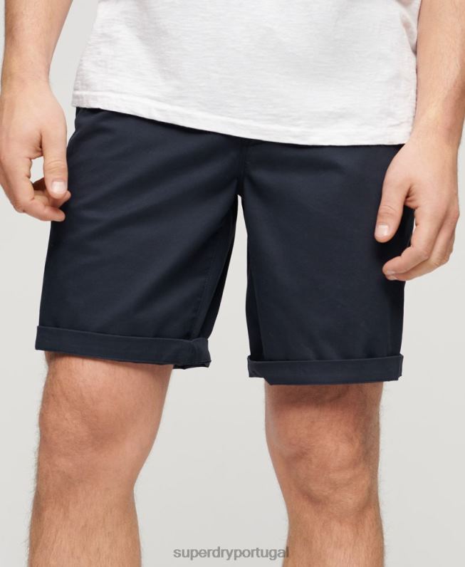 shorts chino elásticos finos homens marinha roupas Superdry 2208H103