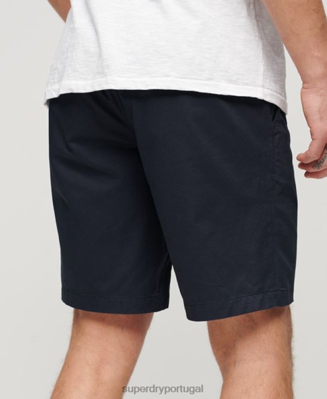 shorts chino elásticos finos homens marinha roupas Superdry 2208H103