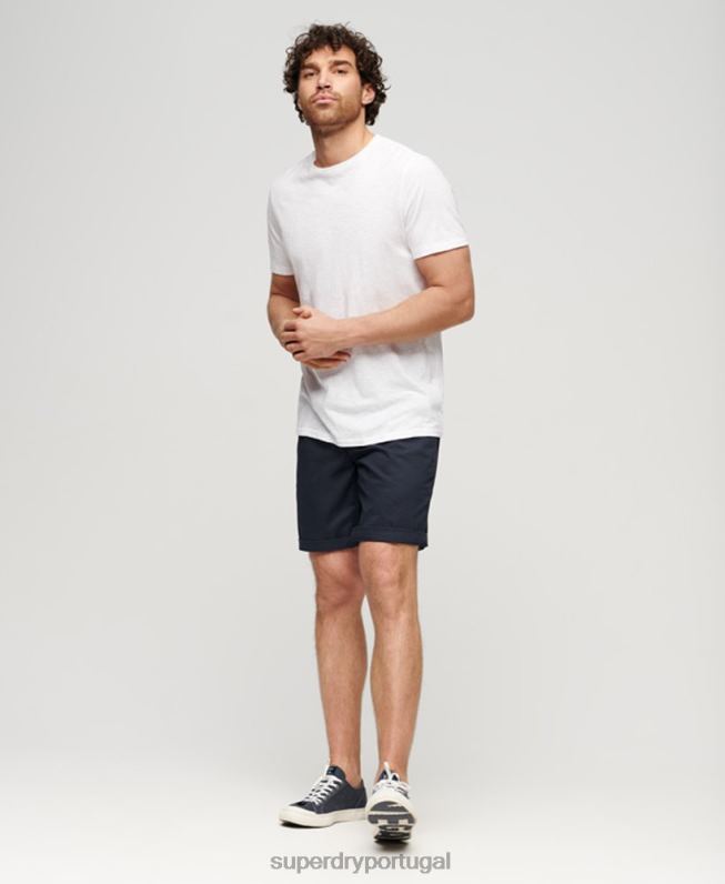 shorts chino elásticos finos homens marinha roupas Superdry 2208H103