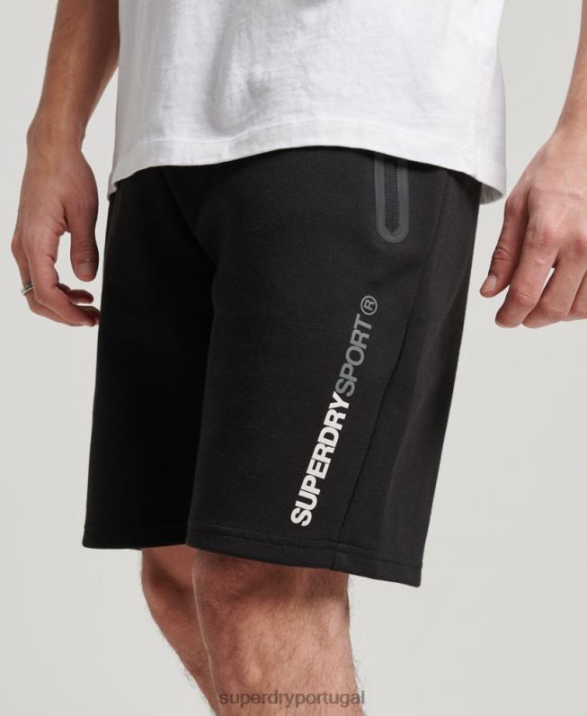 shorts de ginástica homens preto roupas Superdry 2208H315