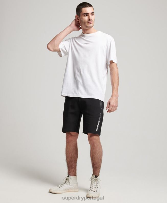 shorts de ginástica homens preto roupas Superdry 2208H315
