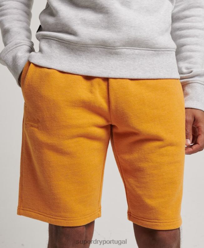 shorts de jérsei bordados com logo vintage homens amarelo roupas Superdry 2208H304