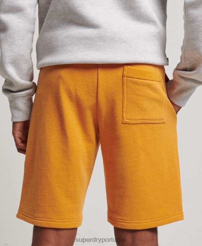 shorts de jérsei bordados com logo vintage homens amarelo roupas Superdry 2208H304