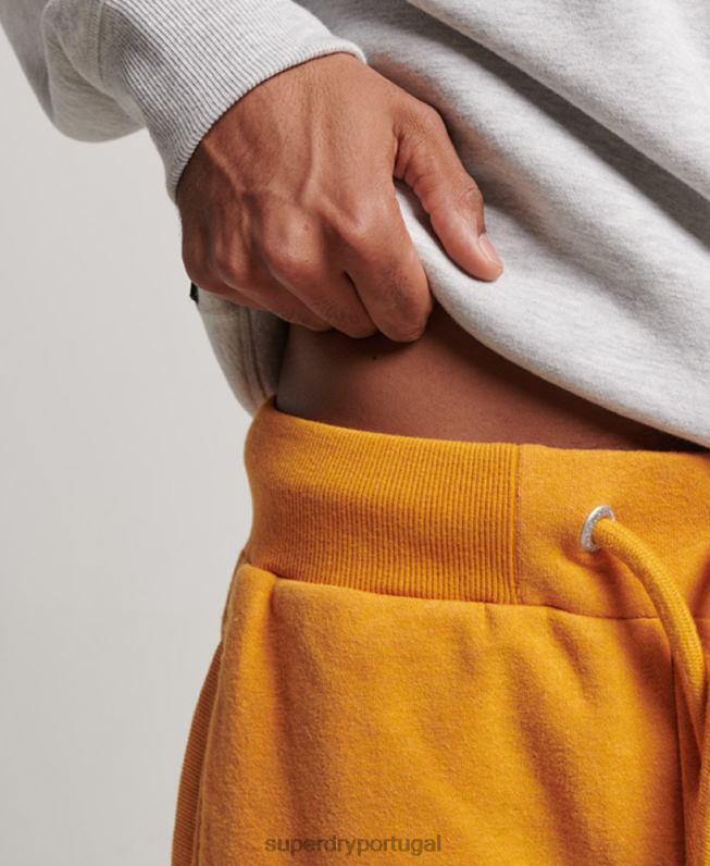 shorts de jérsei bordados com logo vintage homens amarelo roupas Superdry 2208H304