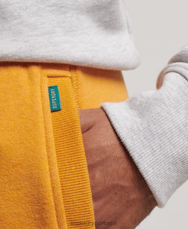 shorts de jérsei bordados com logo vintage homens amarelo roupas Superdry 2208H304