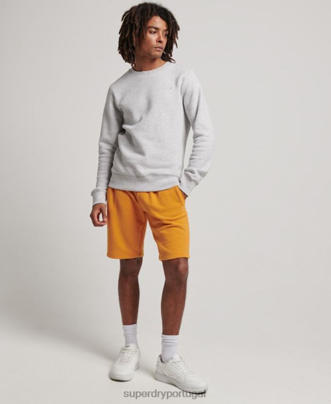 shorts de jérsei bordados com logo vintage homens amarelo roupas Superdry 2208H304
