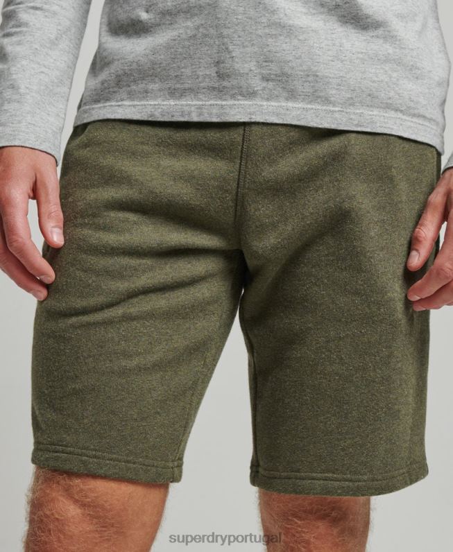 shorts de jérsei bordados com logo vintage homens caqui roupas Superdry 2208H289