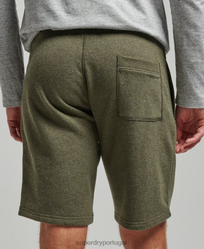 shorts de jérsei bordados com logo vintage homens caqui roupas Superdry 2208H289