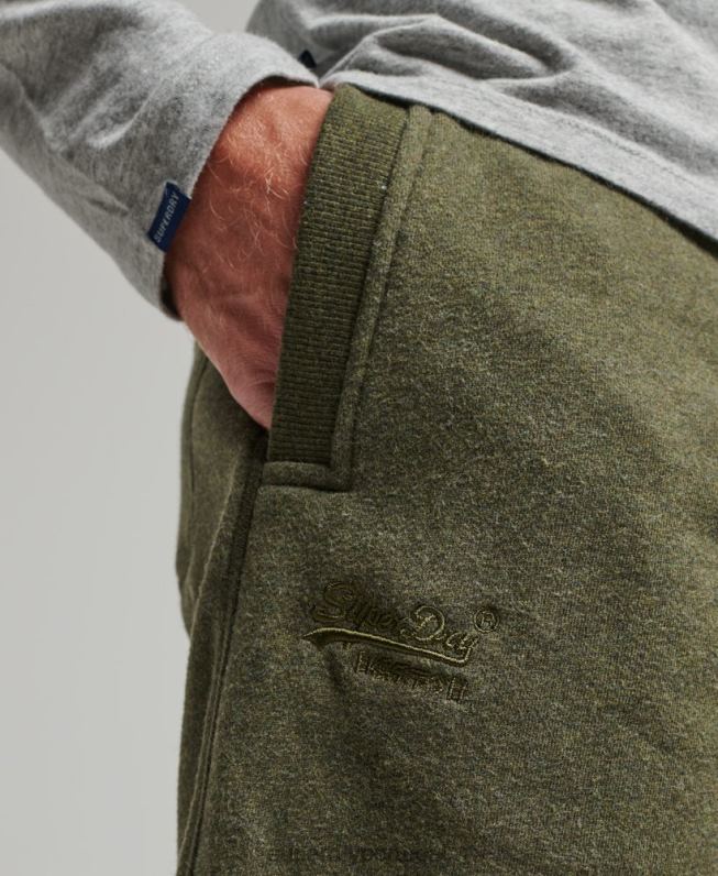 shorts de jérsei bordados com logo vintage homens caqui roupas Superdry 2208H289