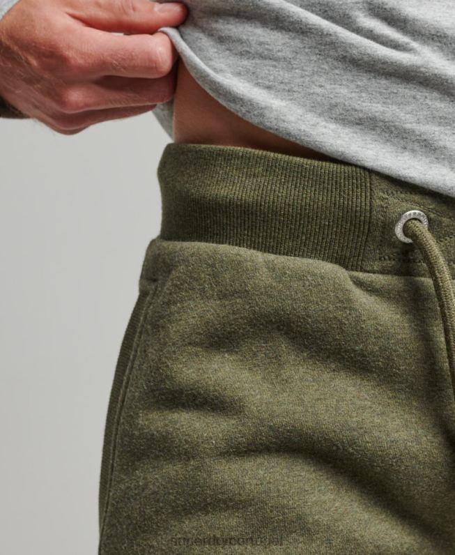 shorts de jérsei bordados com logo vintage homens caqui roupas Superdry 2208H289