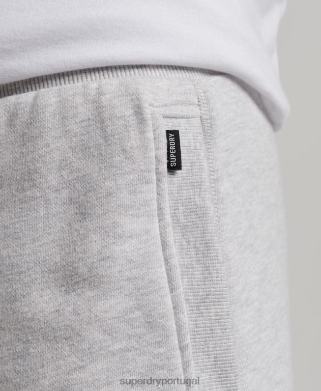 shorts de jérsei bordados com logo vintage homens cinza claro roupas Superdry 2208H294