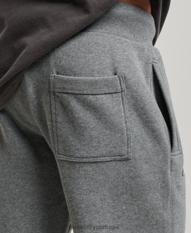 shorts de jérsei bordados com logo vintage homens cinza roupas Superdry 2208H261