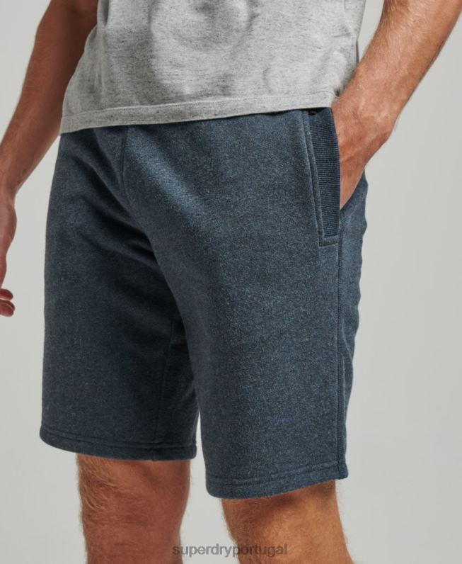 shorts de jérsei bordados com logo vintage homens marinha roupas Superdry 2208H319