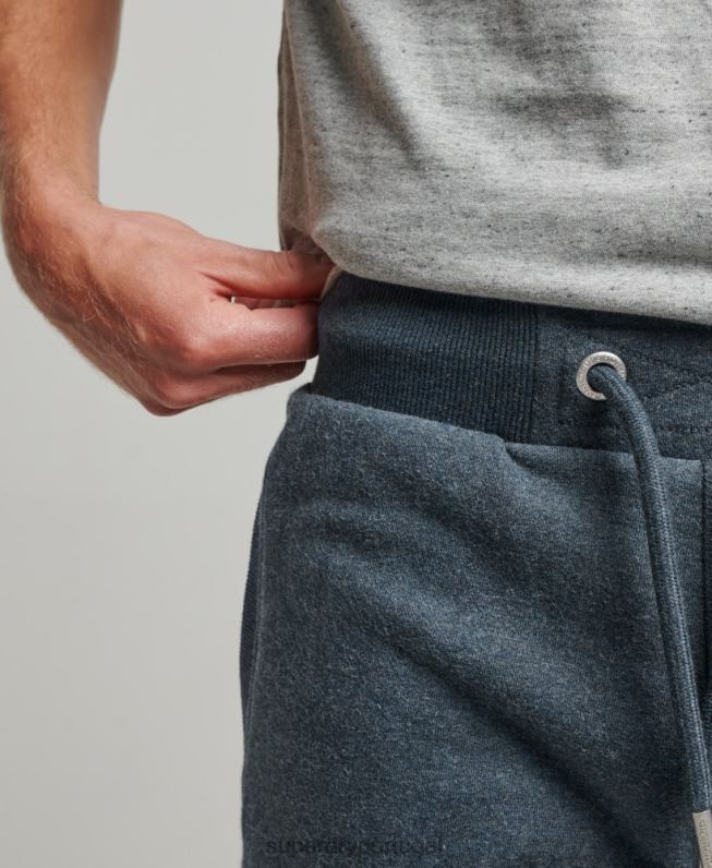 shorts de jérsei bordados com logo vintage homens marinha roupas Superdry 2208H319