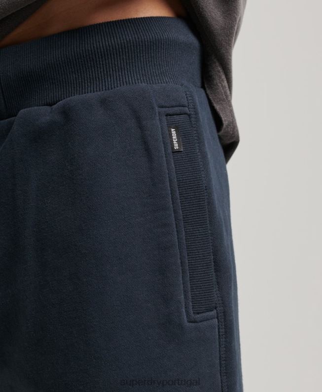 shorts de jérsei bordados com logo vintage homens marinha roupas Superdry 2208H324