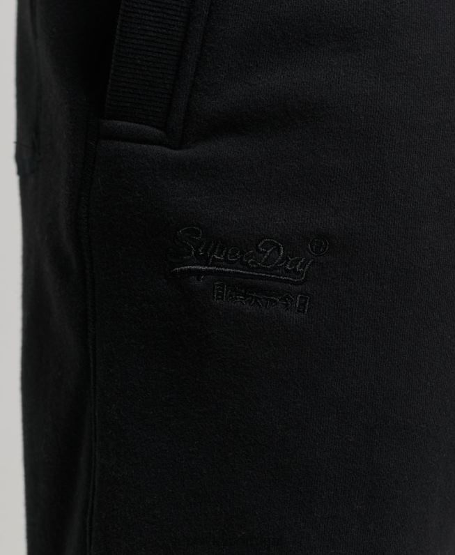 shorts de jérsei bordados com logo vintage homens preto roupas Superdry 2208H276