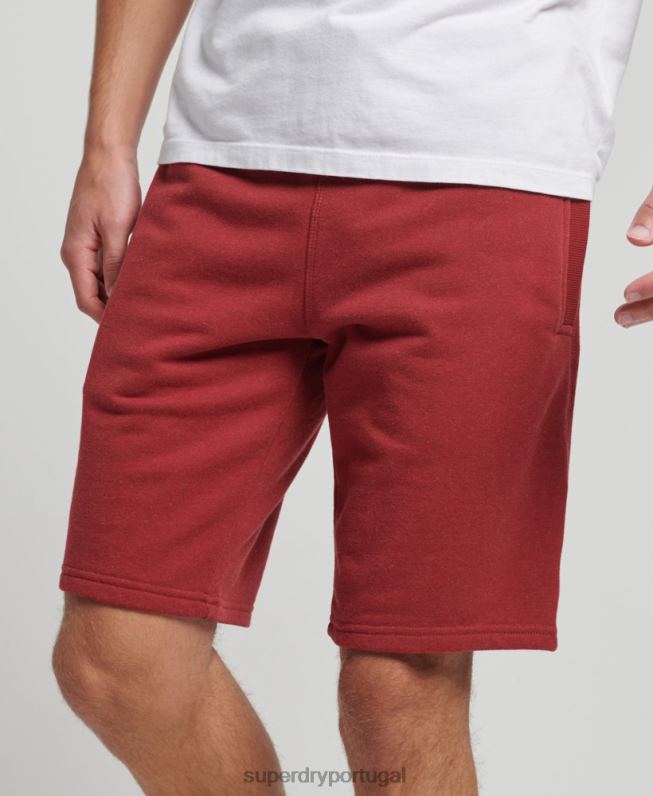 shorts de jérsei bordados com logo vintage homens vermelho roupas Superdry 2208H339